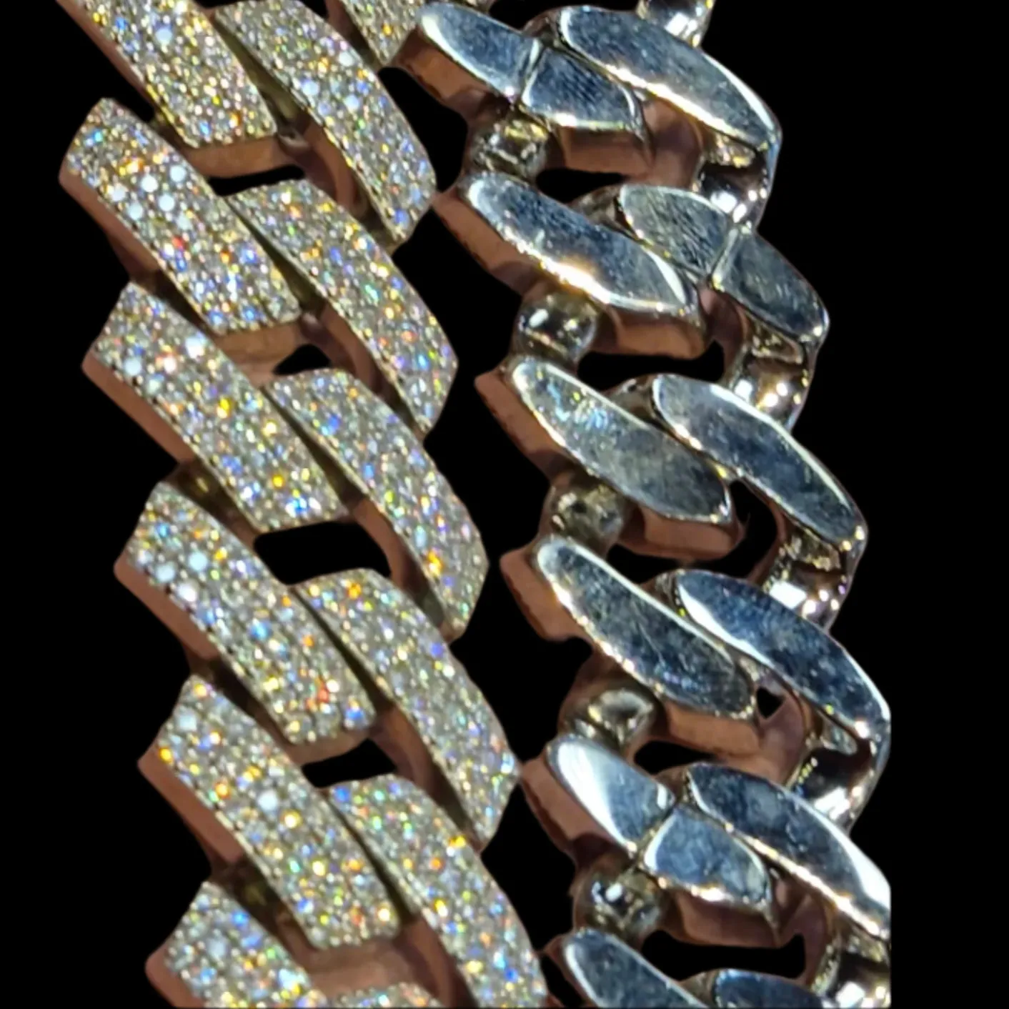 Cuban Link 22mm Chain Sterling Lab-Created Moissanite 925 Iced Men's Solid Necklace - M503589