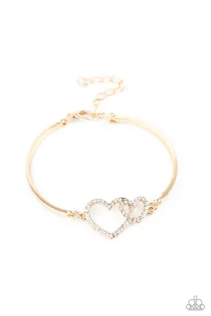 Cupid is Calling Gold Paparazzi Bracelet