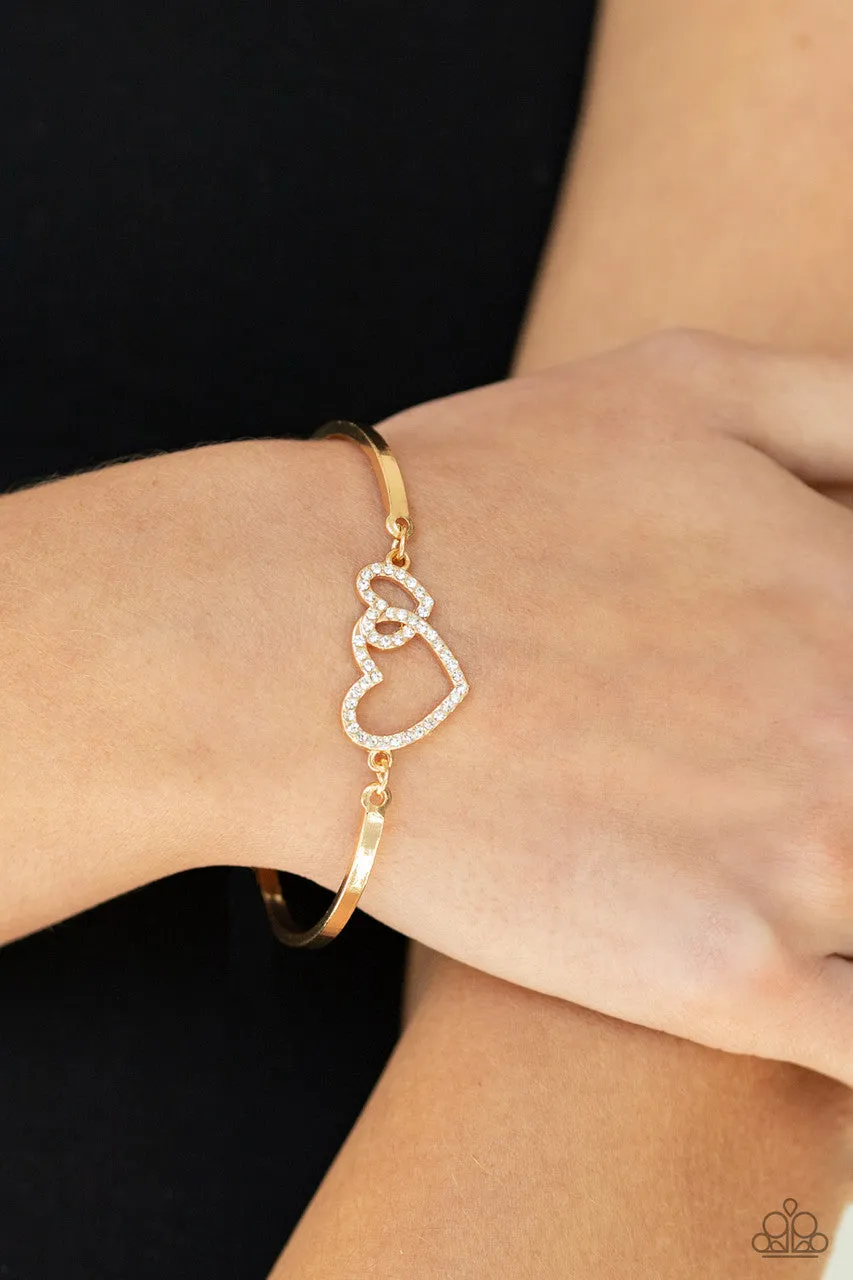Cupid is Calling Gold Paparazzi Bracelet