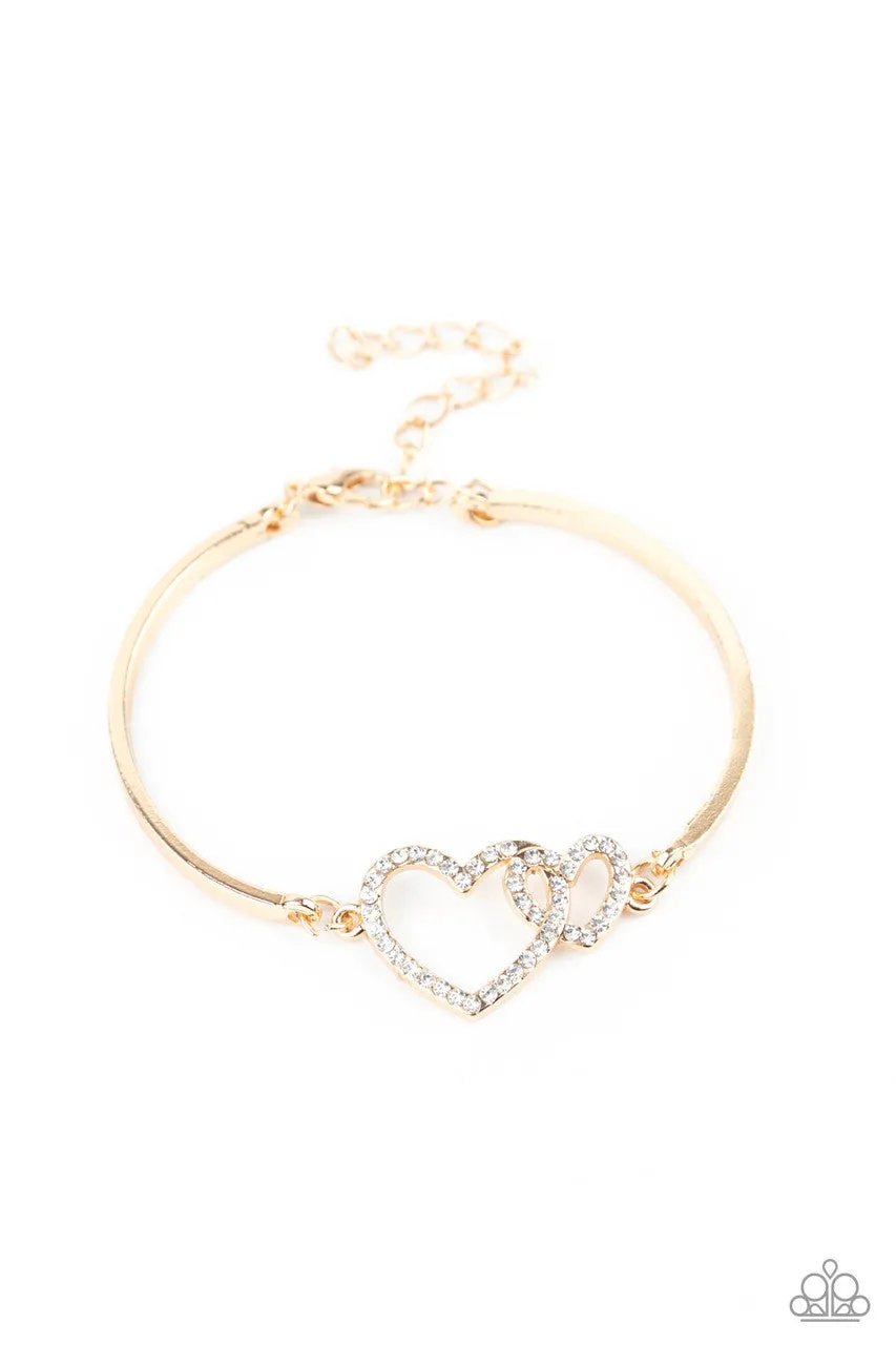 Cupid is Calling Gold Paparazzi Bracelet