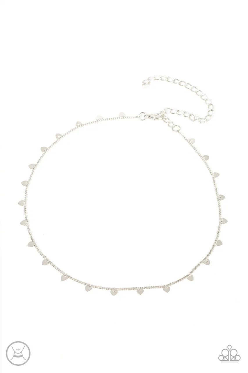 Cupid's Cutest Valentine Silver Paparazzi Choker Necklace