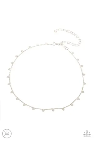 Cupid's Cutest Valentine Silver Paparazzi Choker Necklace