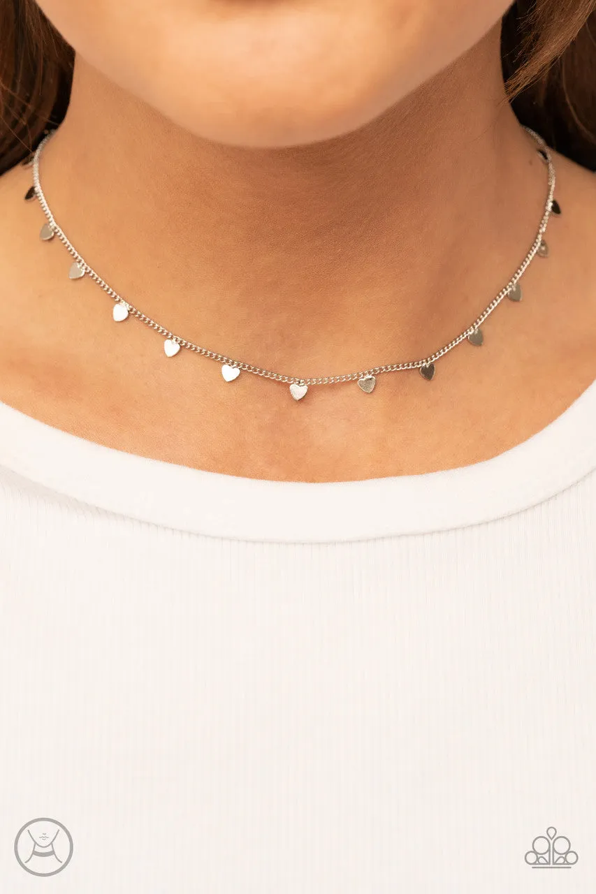 Cupid's Cutest Valentine Silver Paparazzi Choker Necklace