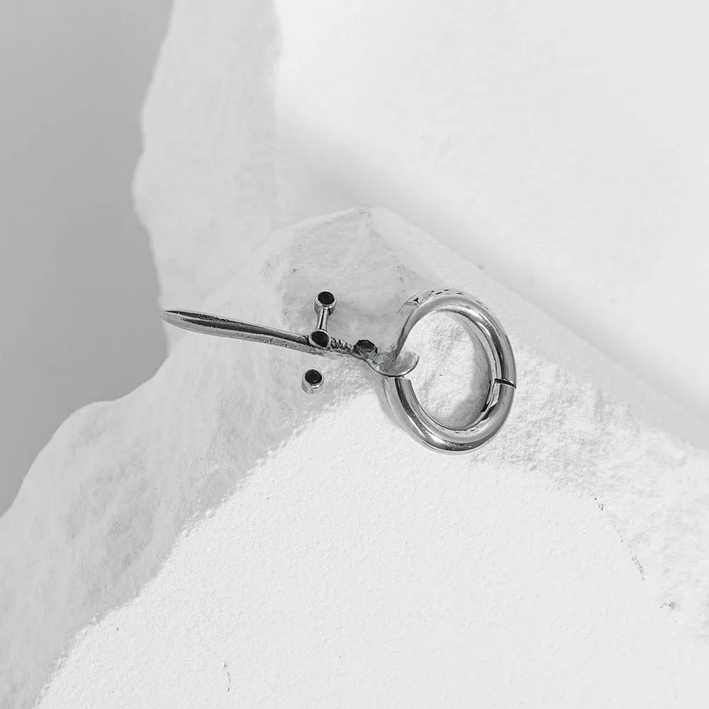 Customizable Men's Cross Hoop Earrings in Titanium Steel
