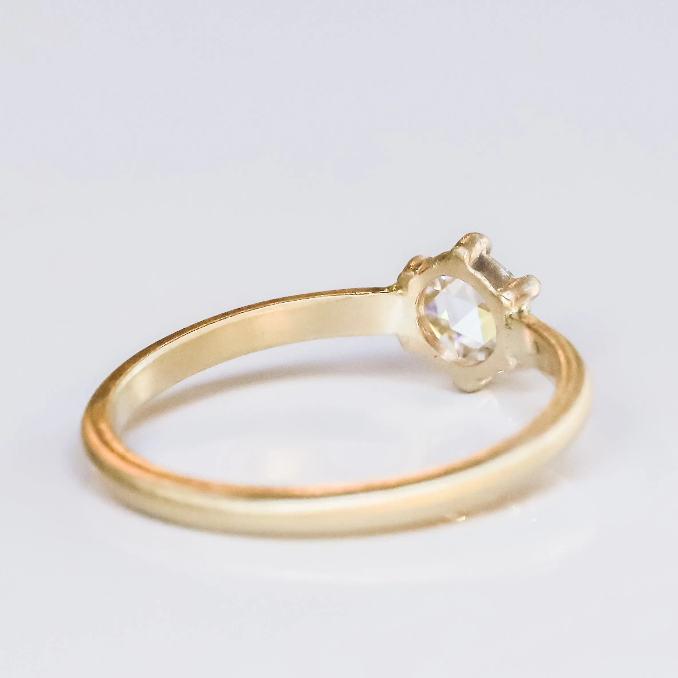 Cypress Ring | Rose Cut Moissanite in 14k Yellow Gold