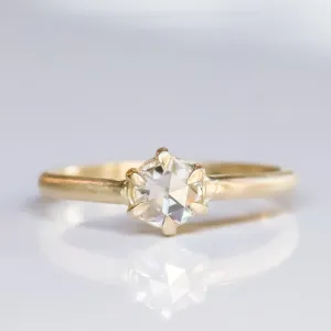 Cypress Ring | Rose Cut Moissanite in 14k Yellow Gold