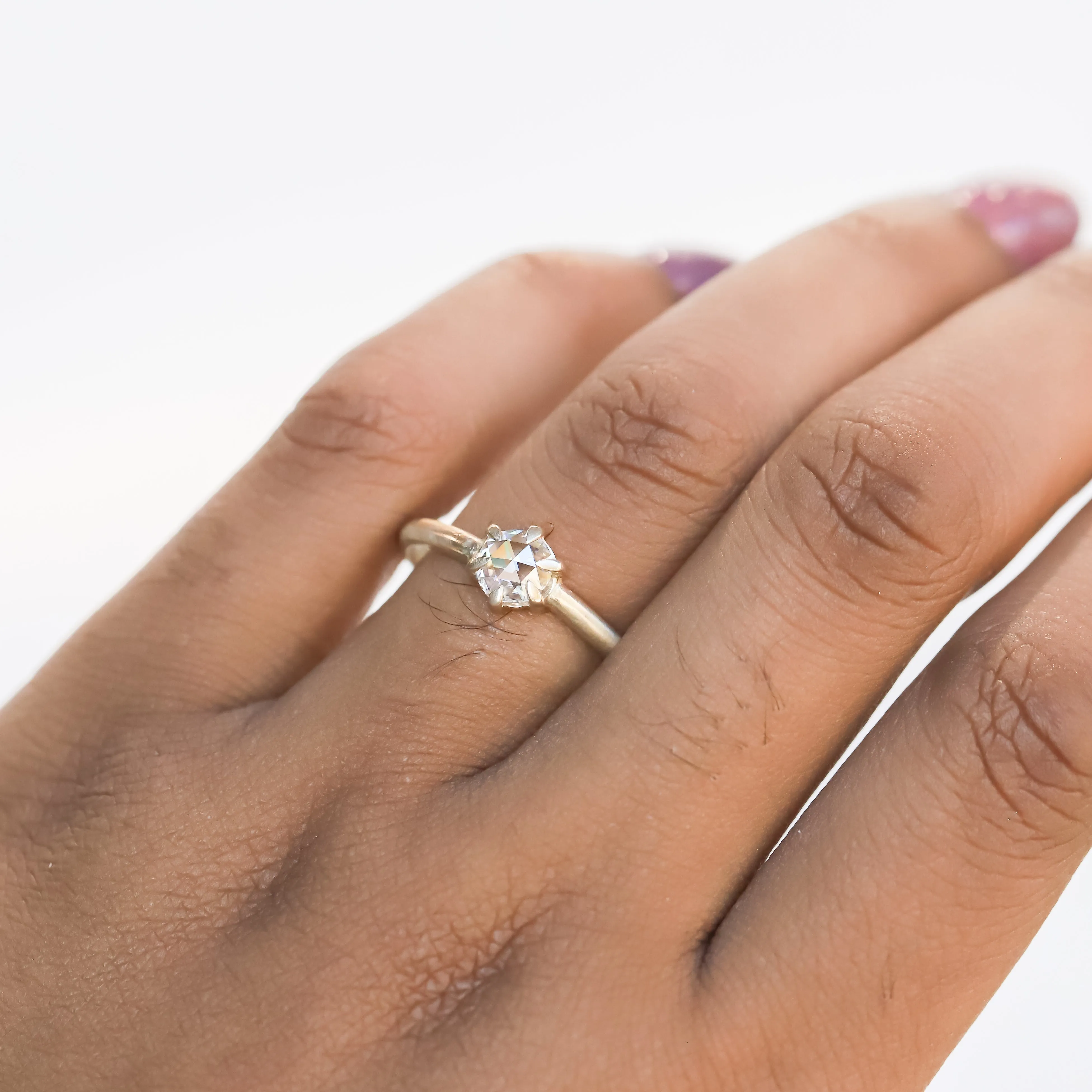 Cypress Ring | Rose Cut Moissanite in 14k Yellow Gold