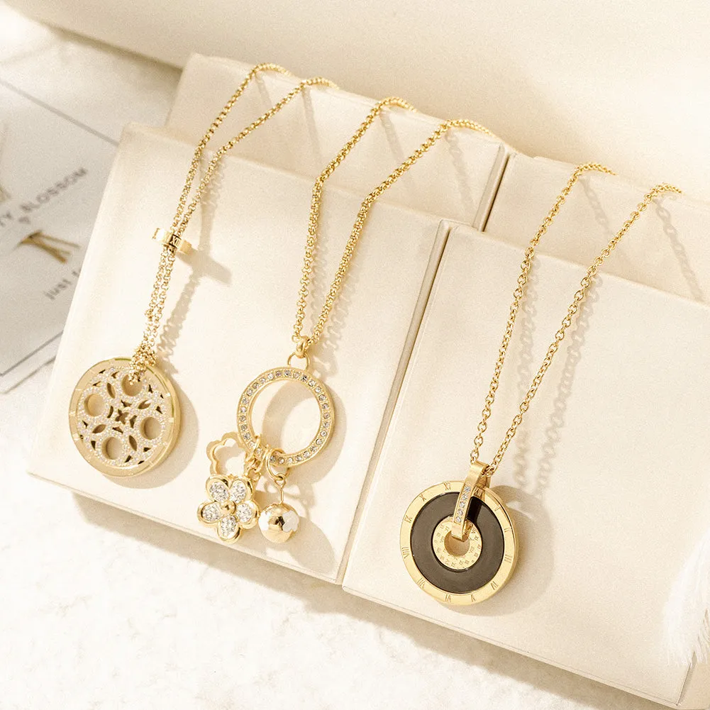 CZ Clover Medallion Necklace