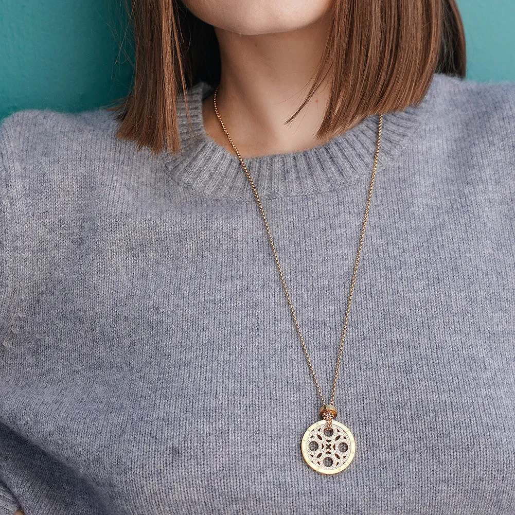 CZ Clover Medallion Necklace