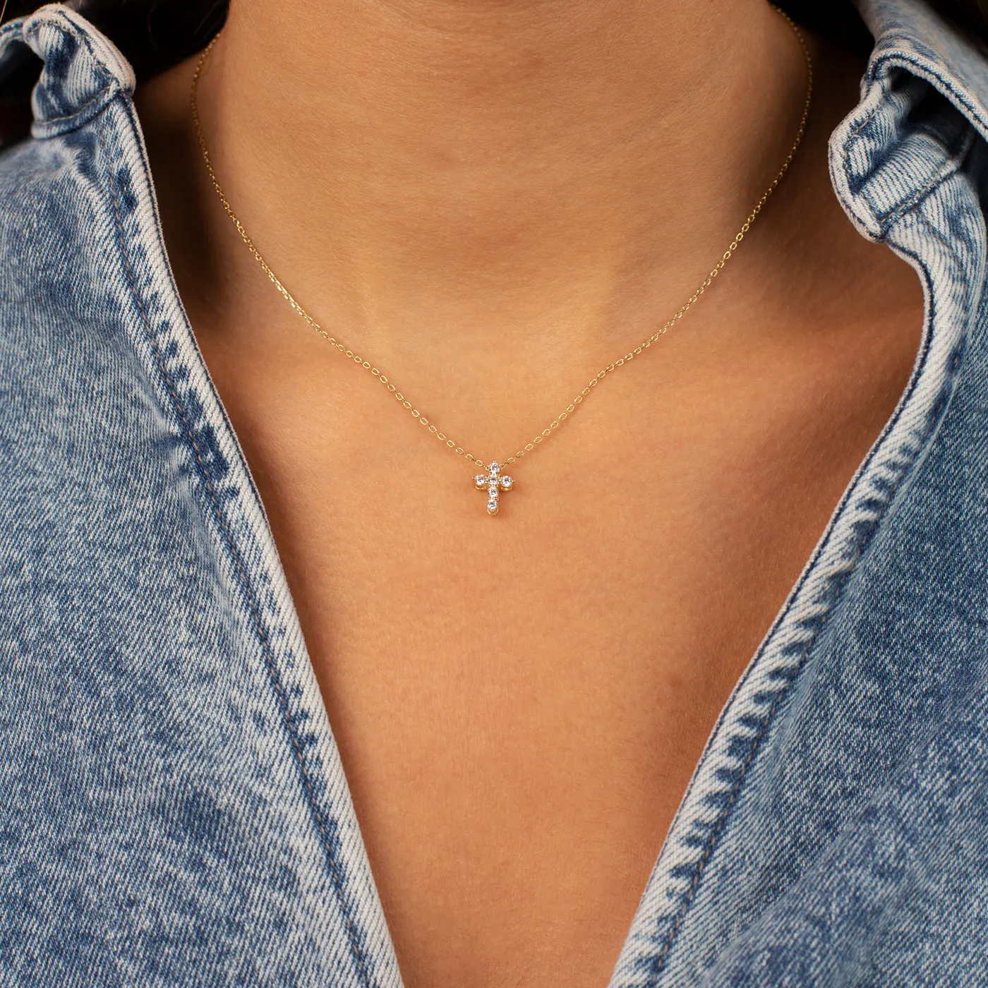CZ Cross Necklace
