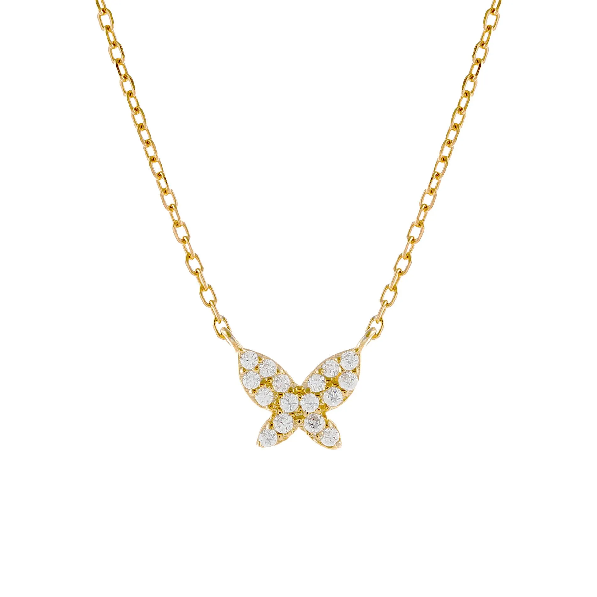 CZ Dainty Butterfly Necklace