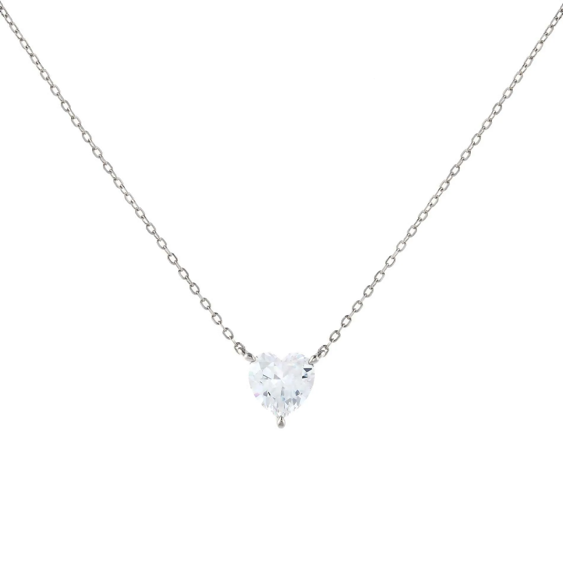 CZ Heart Stone Necklace