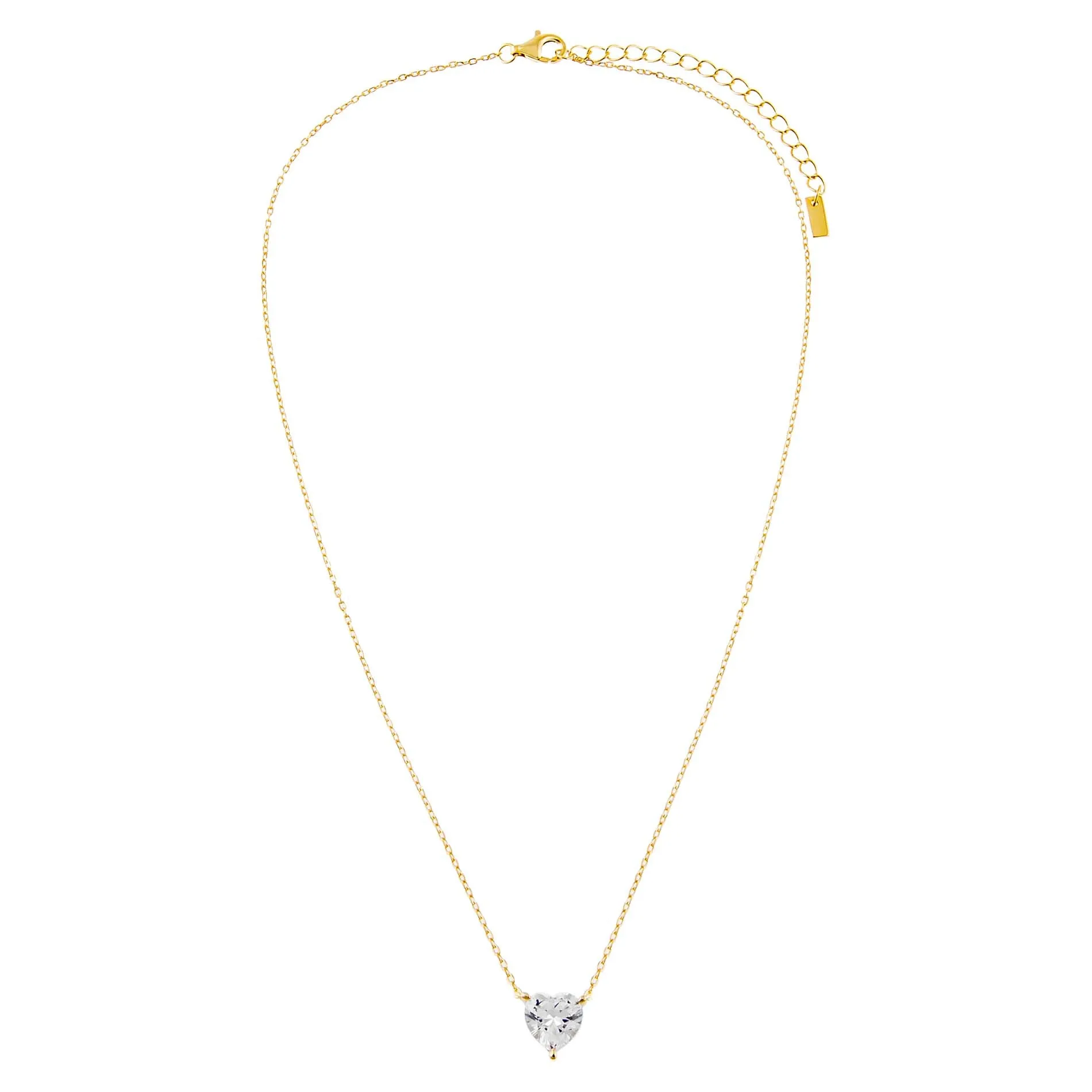 CZ Heart Stone Necklace