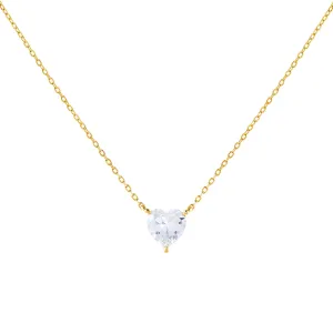 CZ Heart Stone Necklace