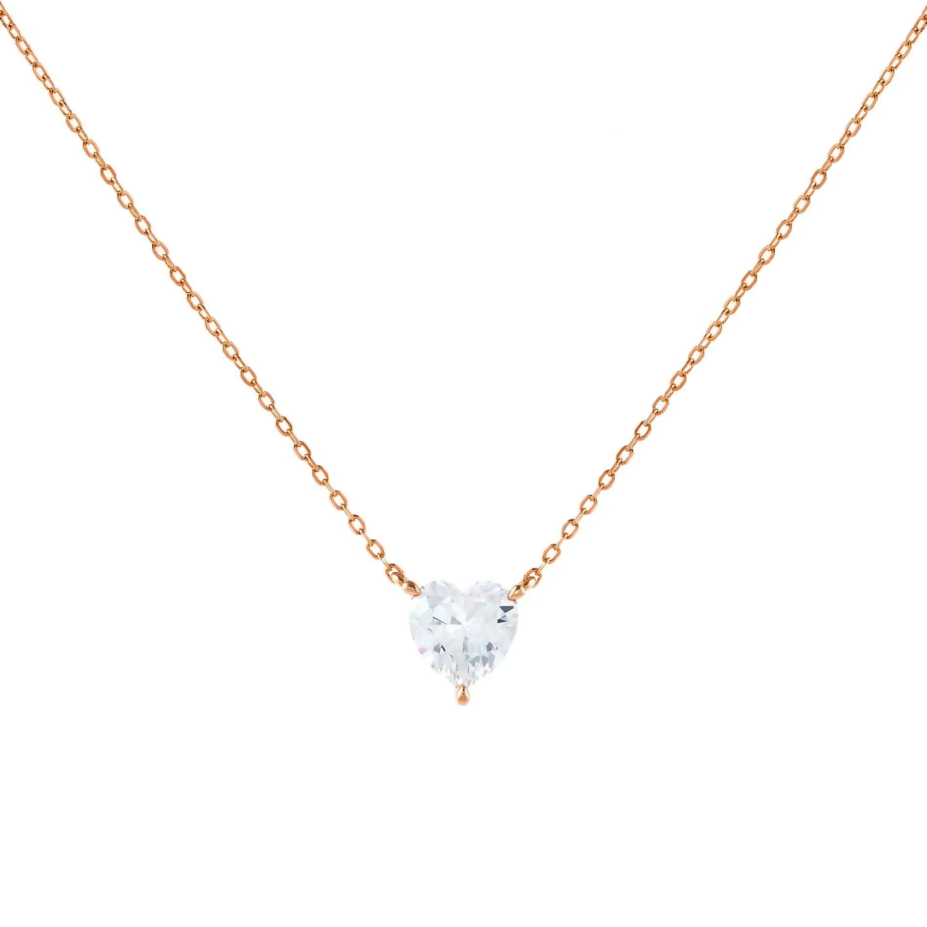 CZ Heart Stone Necklace