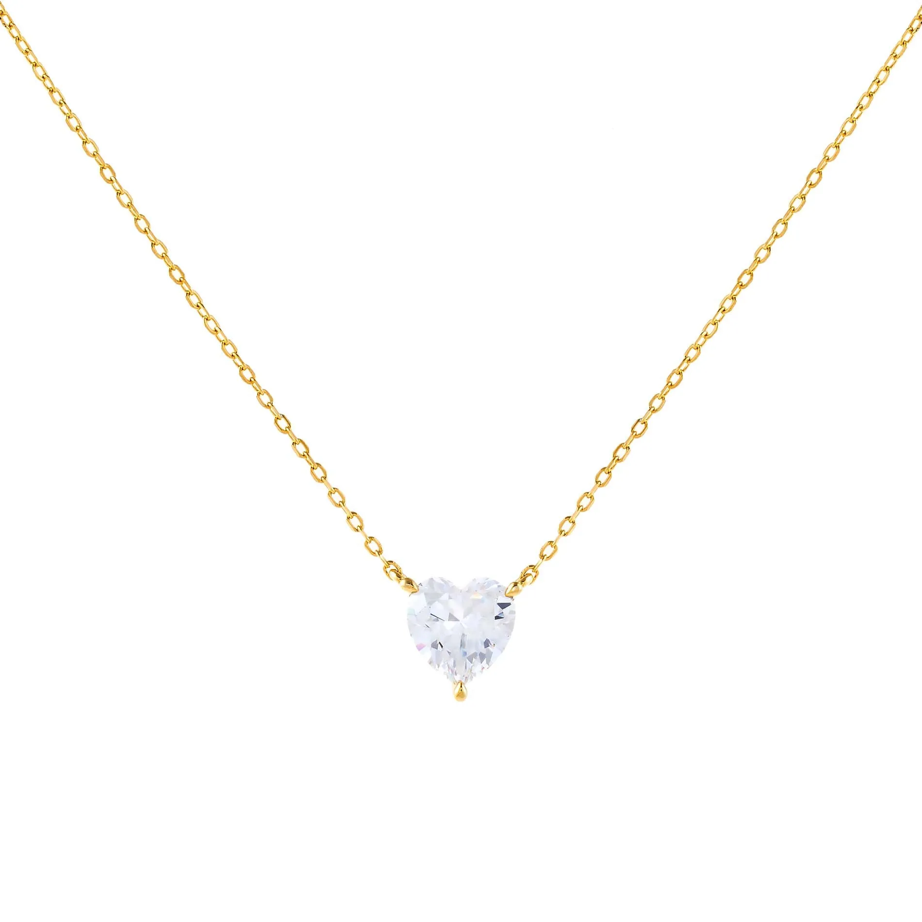 CZ Heart Stone Necklace