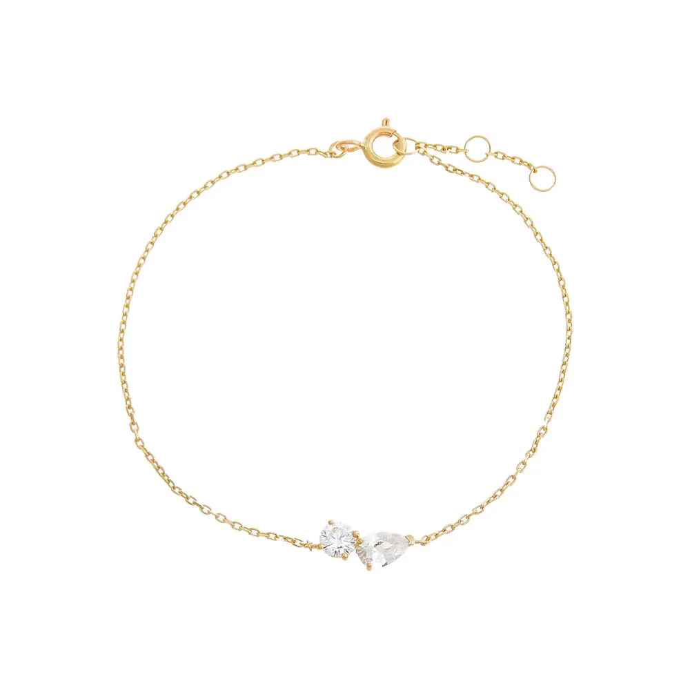 CZ Multi Shape Bracelet 14K