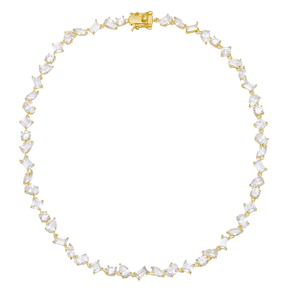 CZ Multi Shape Stone Choker