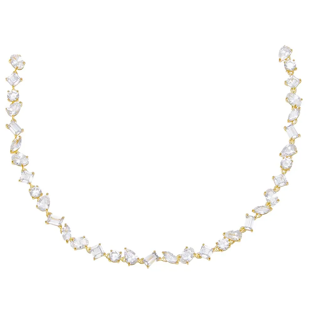CZ Multi Shape Stone Choker