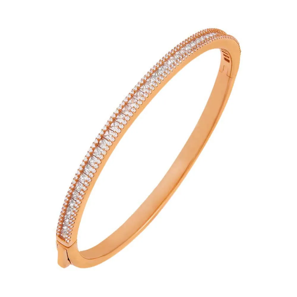 CZ Princess Cut x Round Bangle