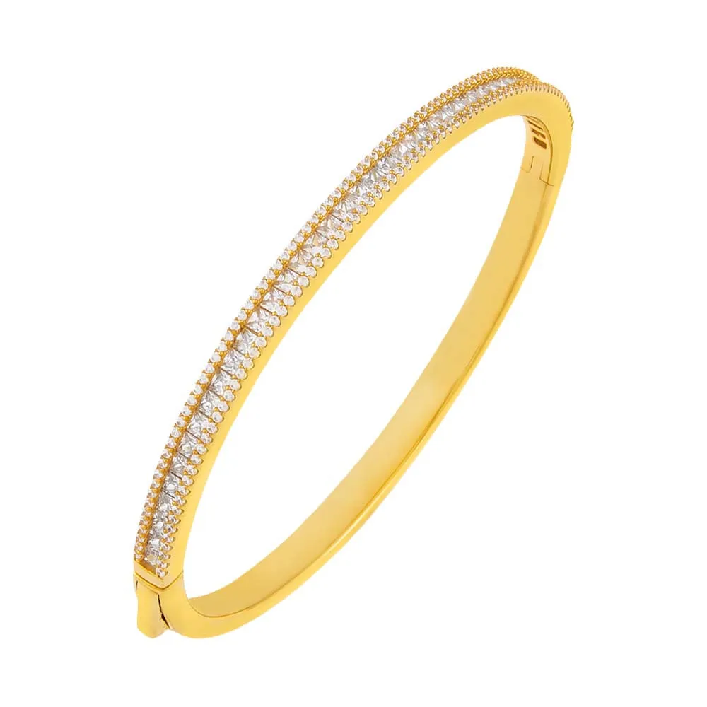 CZ Princess Cut x Round Bangle