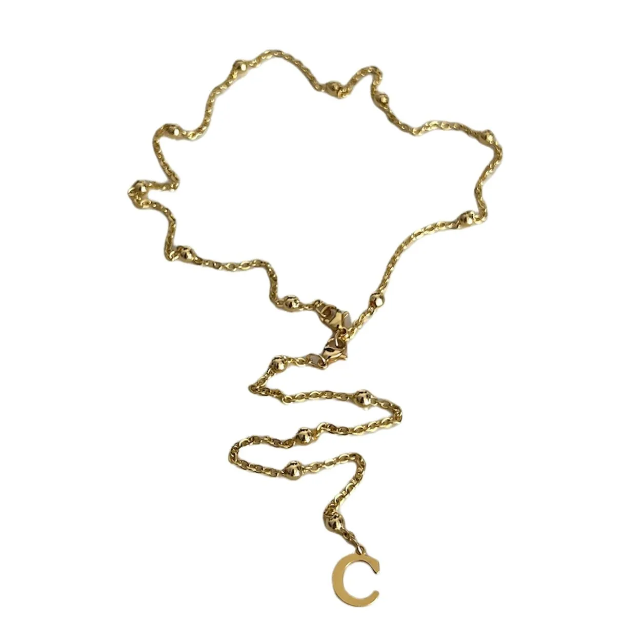Dainty Necklace with Initial Back Chain