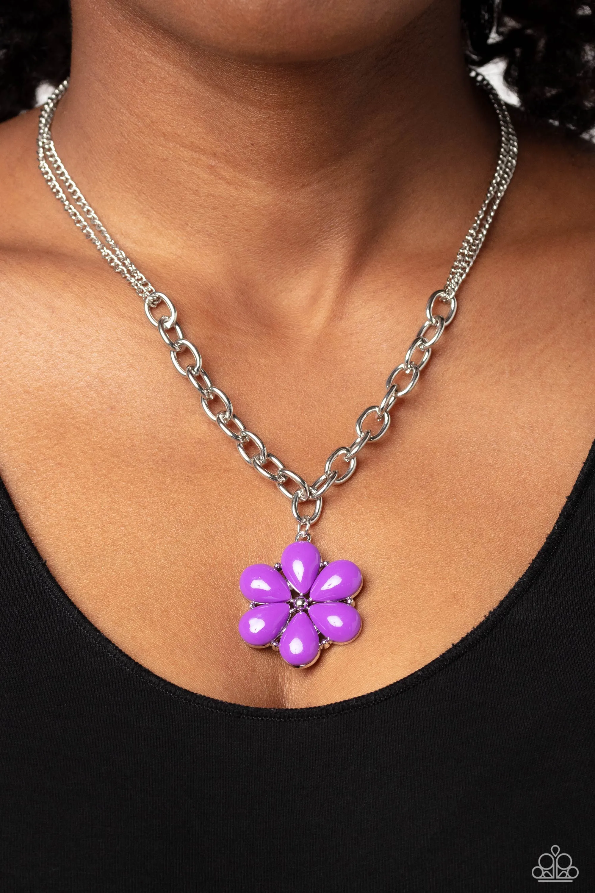 Dazzling Dahlia - Purple (Floral) Necklace