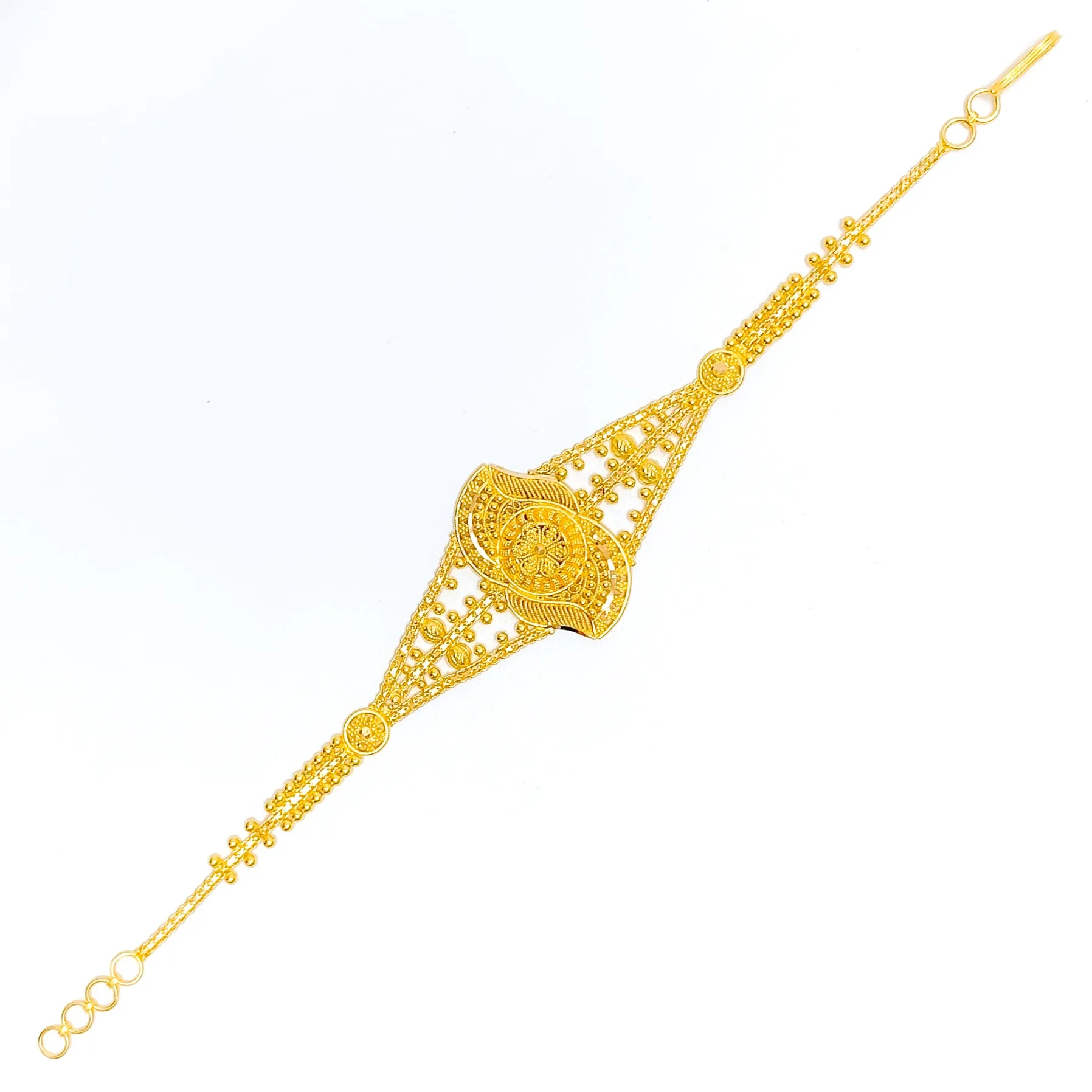 Dazzling Glowing 22k Gold Semi-Statement Bracelet