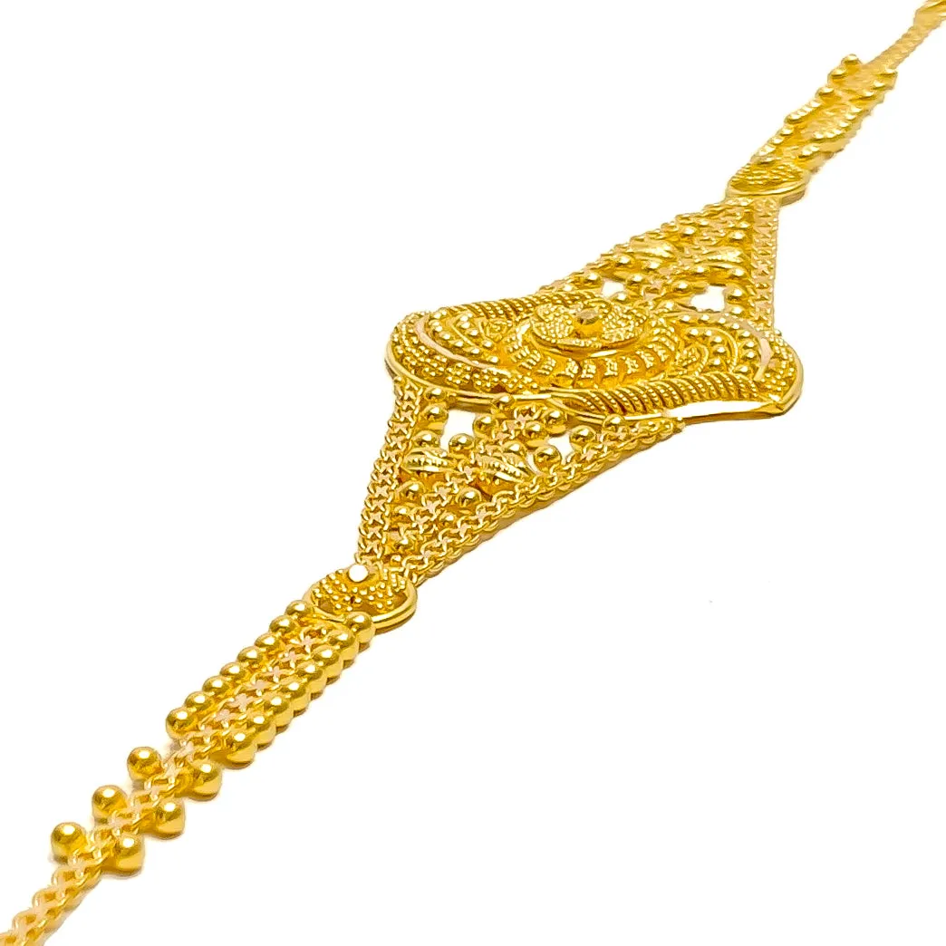 Dazzling Glowing 22k Gold Semi-Statement Bracelet