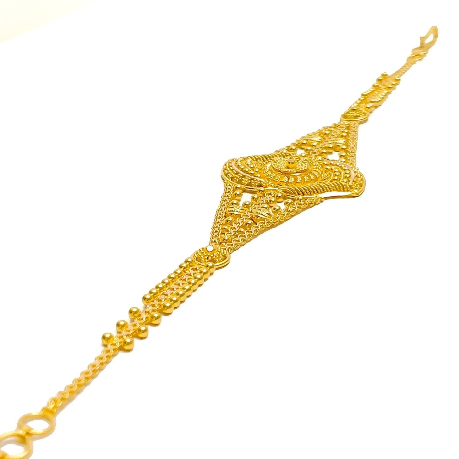 Dazzling Glowing 22k Gold Semi-Statement Bracelet
