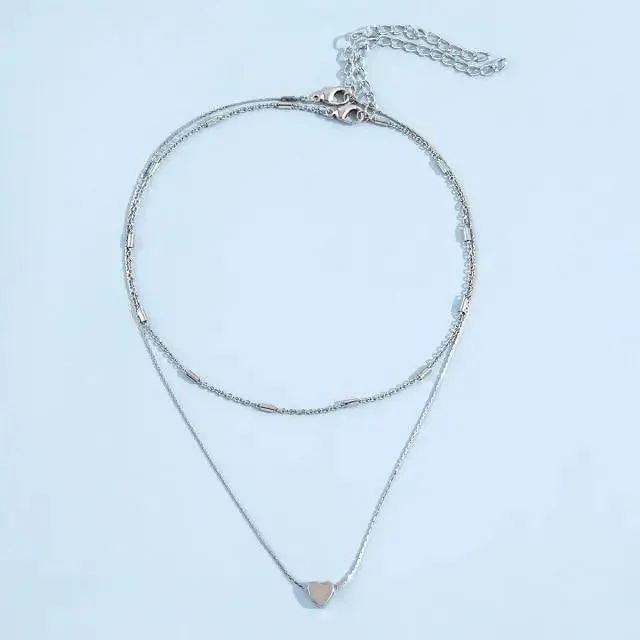Dazzling Simple Crystal Geometric Gold Pendant Necklace Set for Women And Girls Female Vintage Jewelry