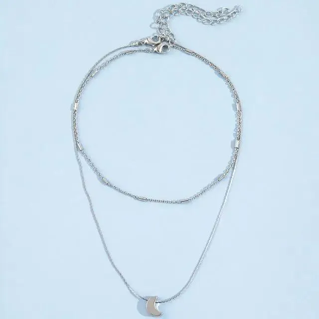 Dazzling Simple Crystal Geometric Gold Pendant Necklace Set for Women And Girls Female Vintage Jewelry