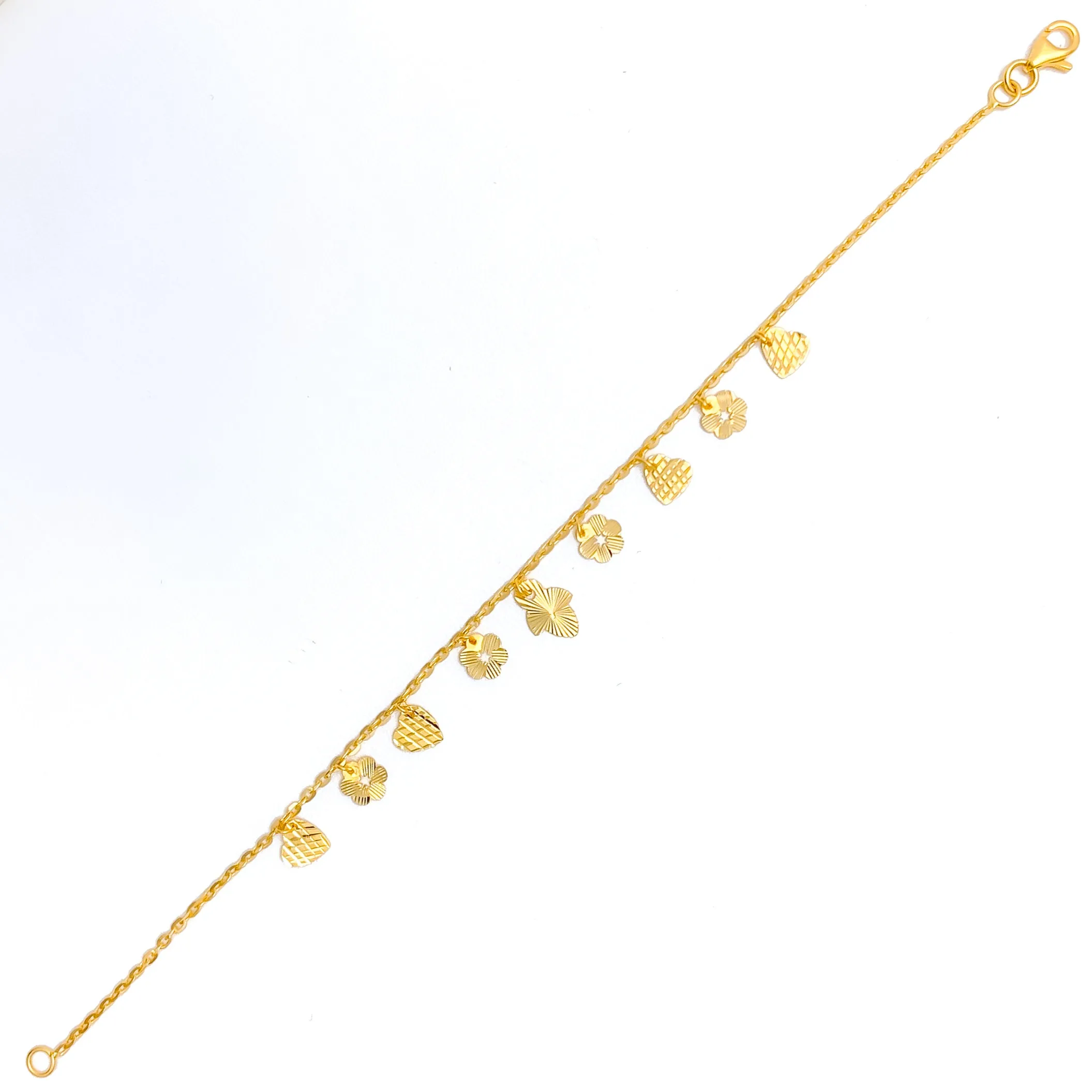 Delicate Attractive 22K Gold Charm Bracelet