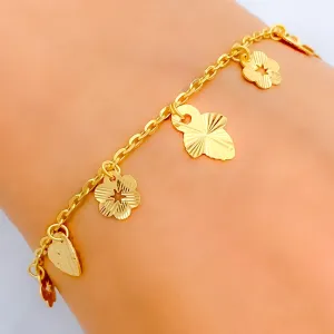 Delicate Attractive 22K Gold Charm Bracelet