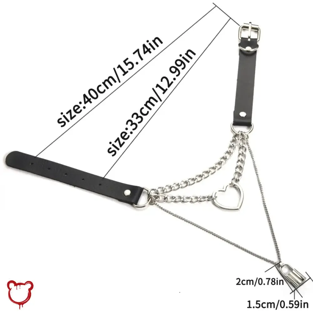 Destiny' Black Goth Padlock Heart Chain Choker
