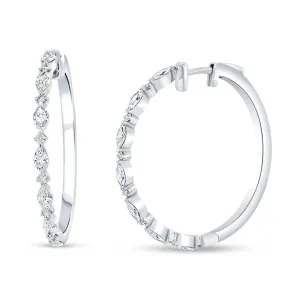 Diamond & Marquise Hoop Earrings