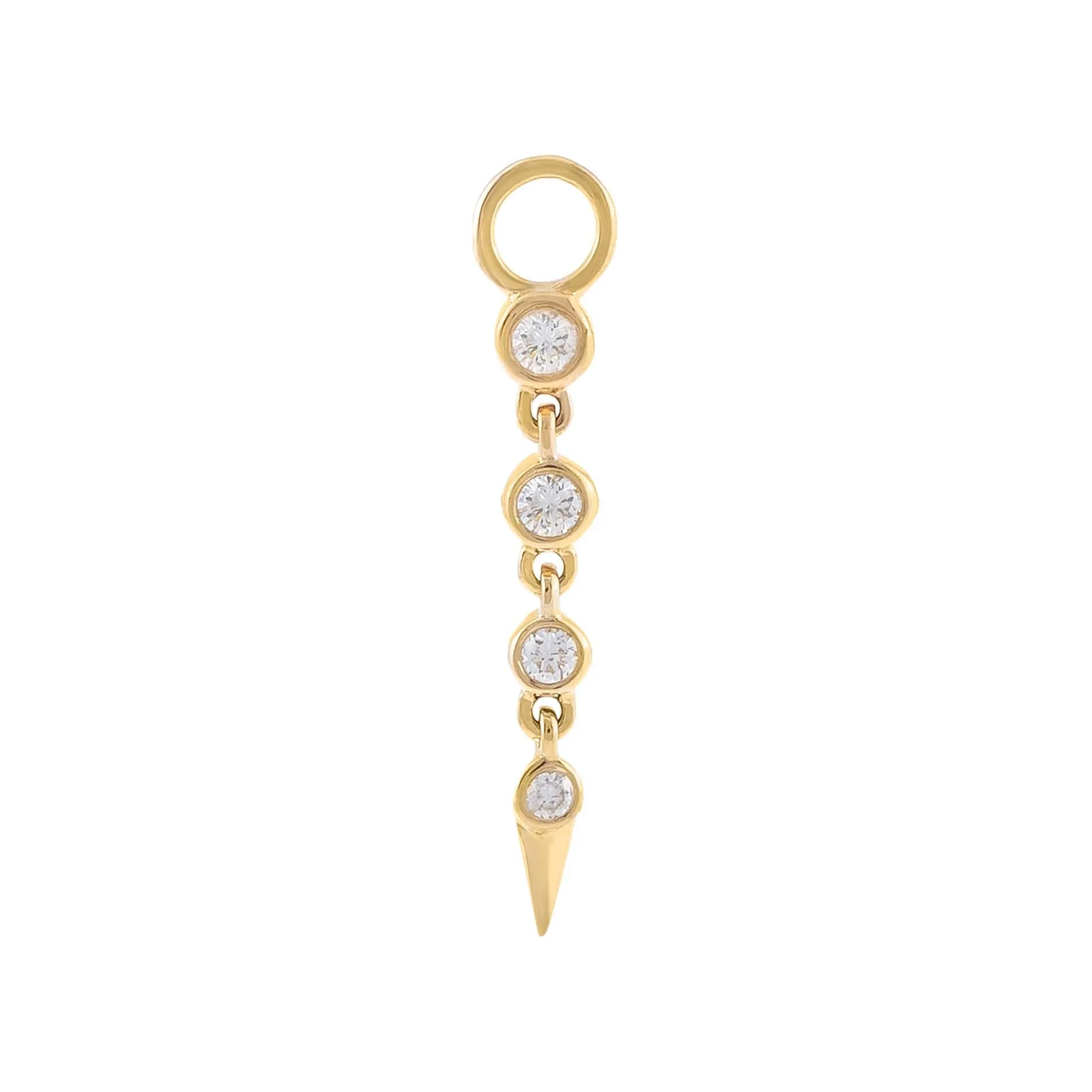 Diamond Bezel Spike Drop Charm 14K