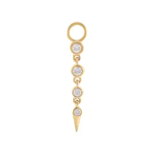 Diamond Bezel Spike Drop Charm 14K