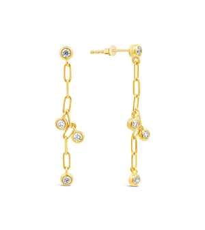 Diamond Charm Paperclip Earring