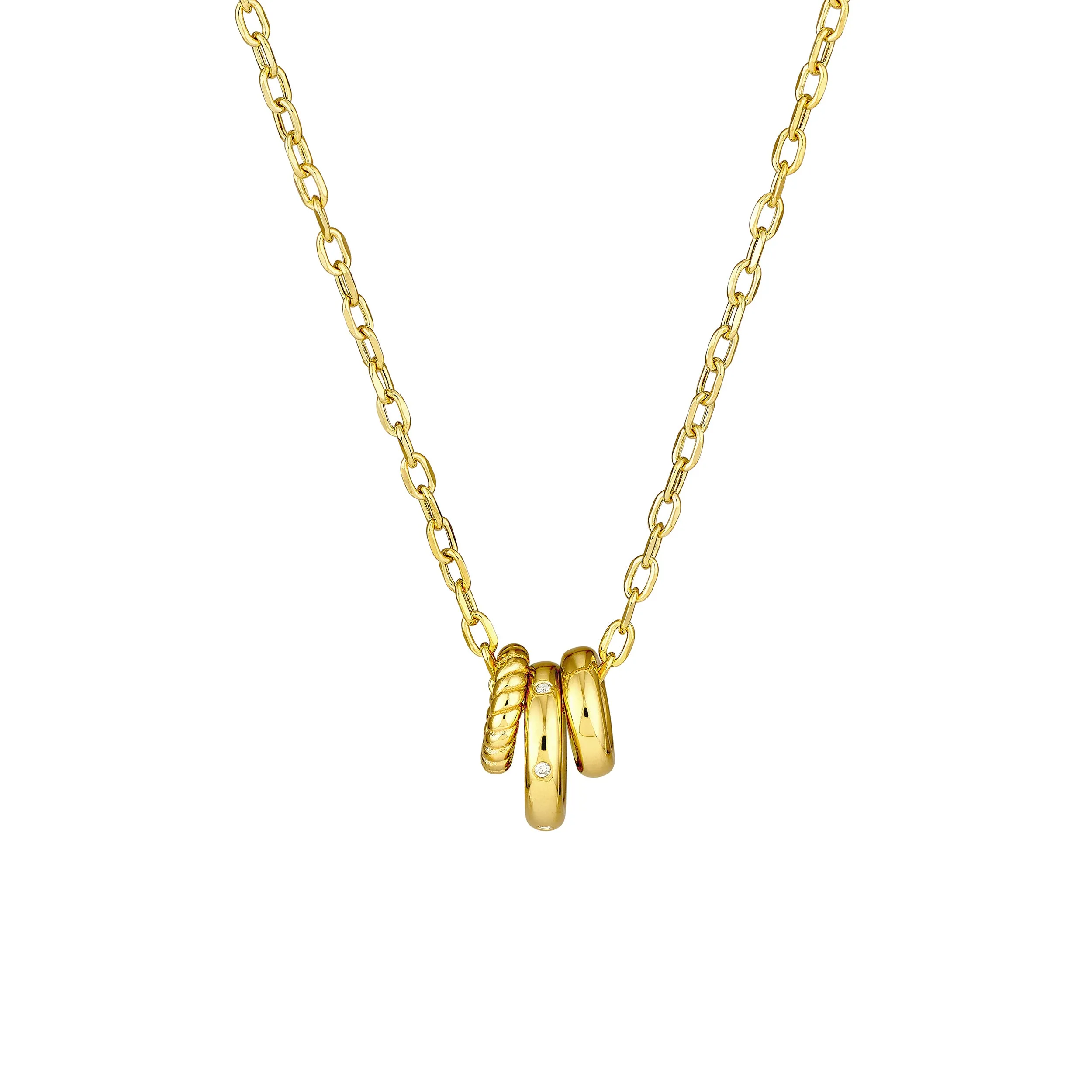 Diamond Circle Trio Necklace
