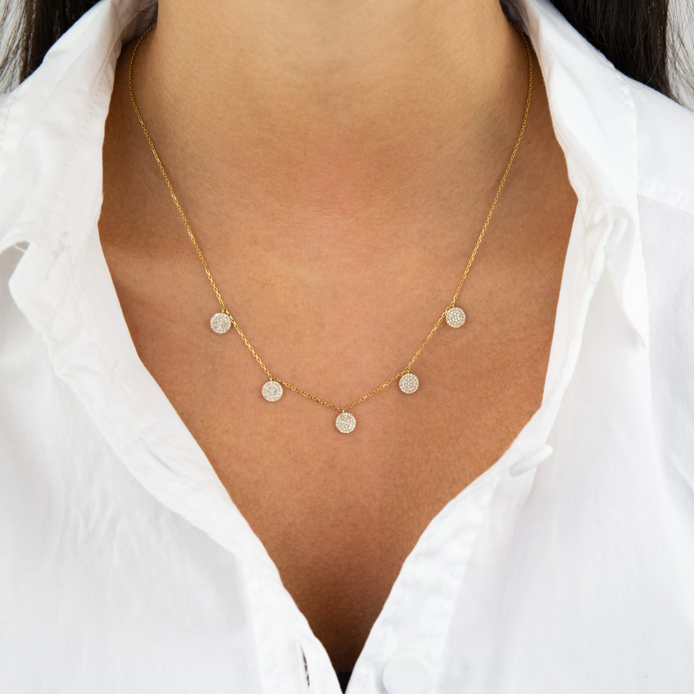 Diamond Disc Choker 18K