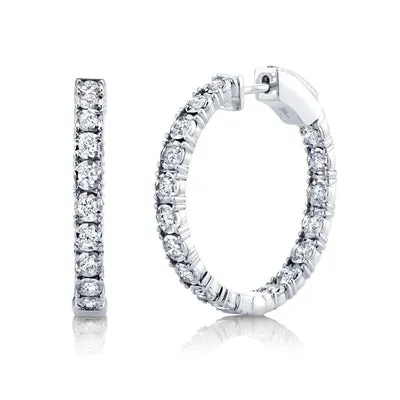 Diamond In & Out Hoop Earrings