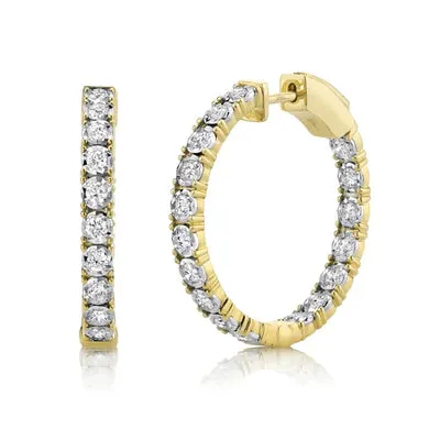 Diamond In & Out Hoop Earrings