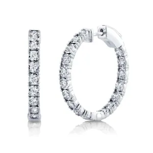 Diamond In & Out Hoop Earrings