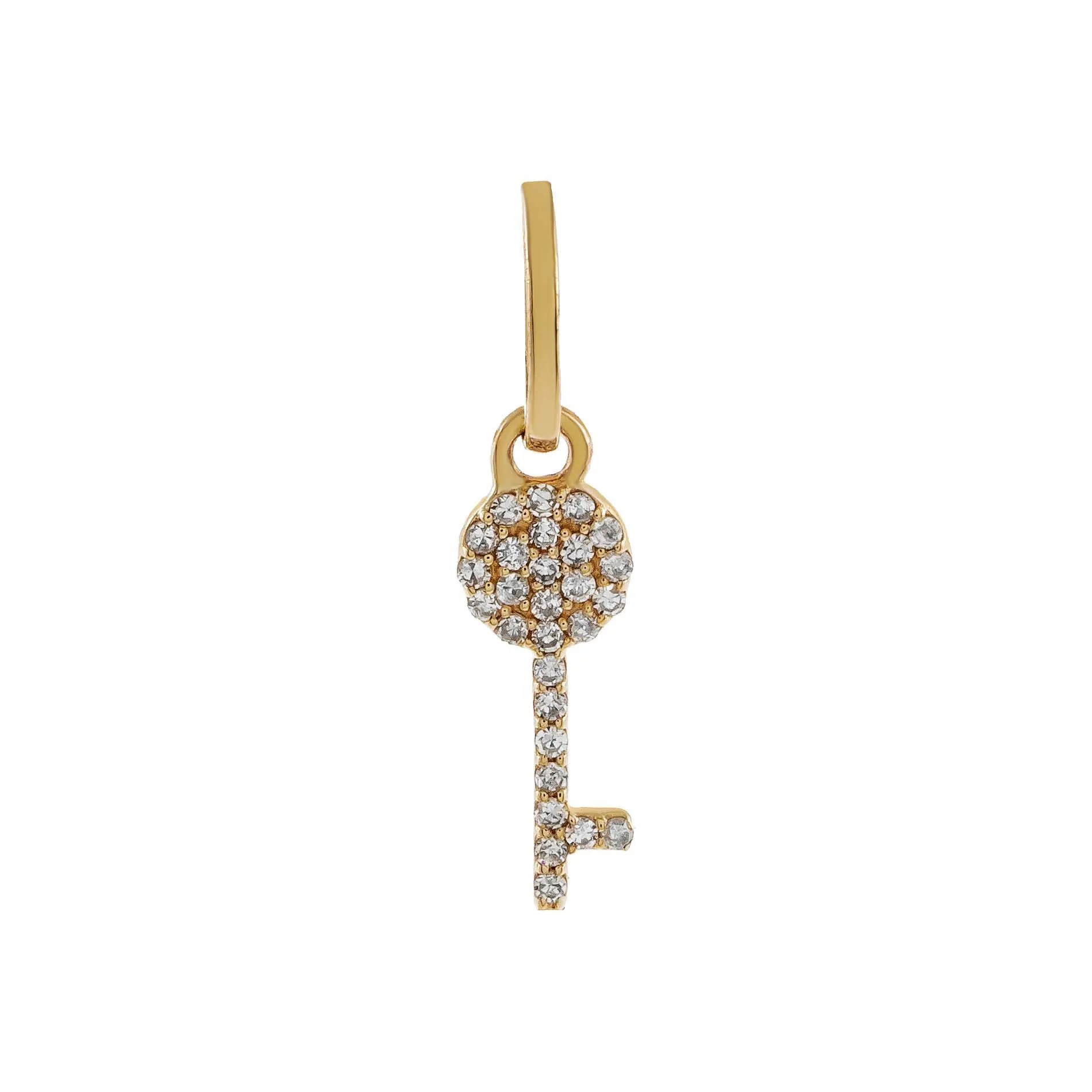 Diamond Key Charm 14K