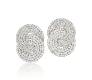 Diamond Large Double Interlocking Stud Earrings