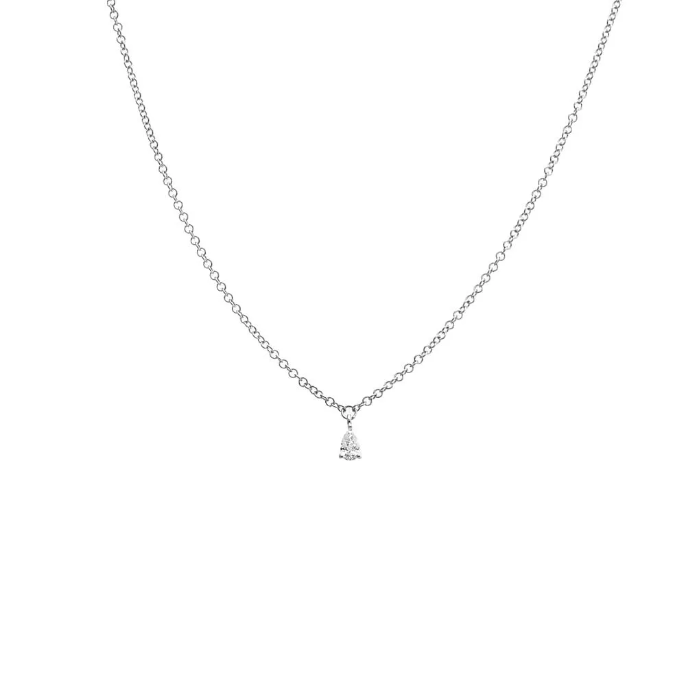 Diamond Pear Dangling Necklace 14K