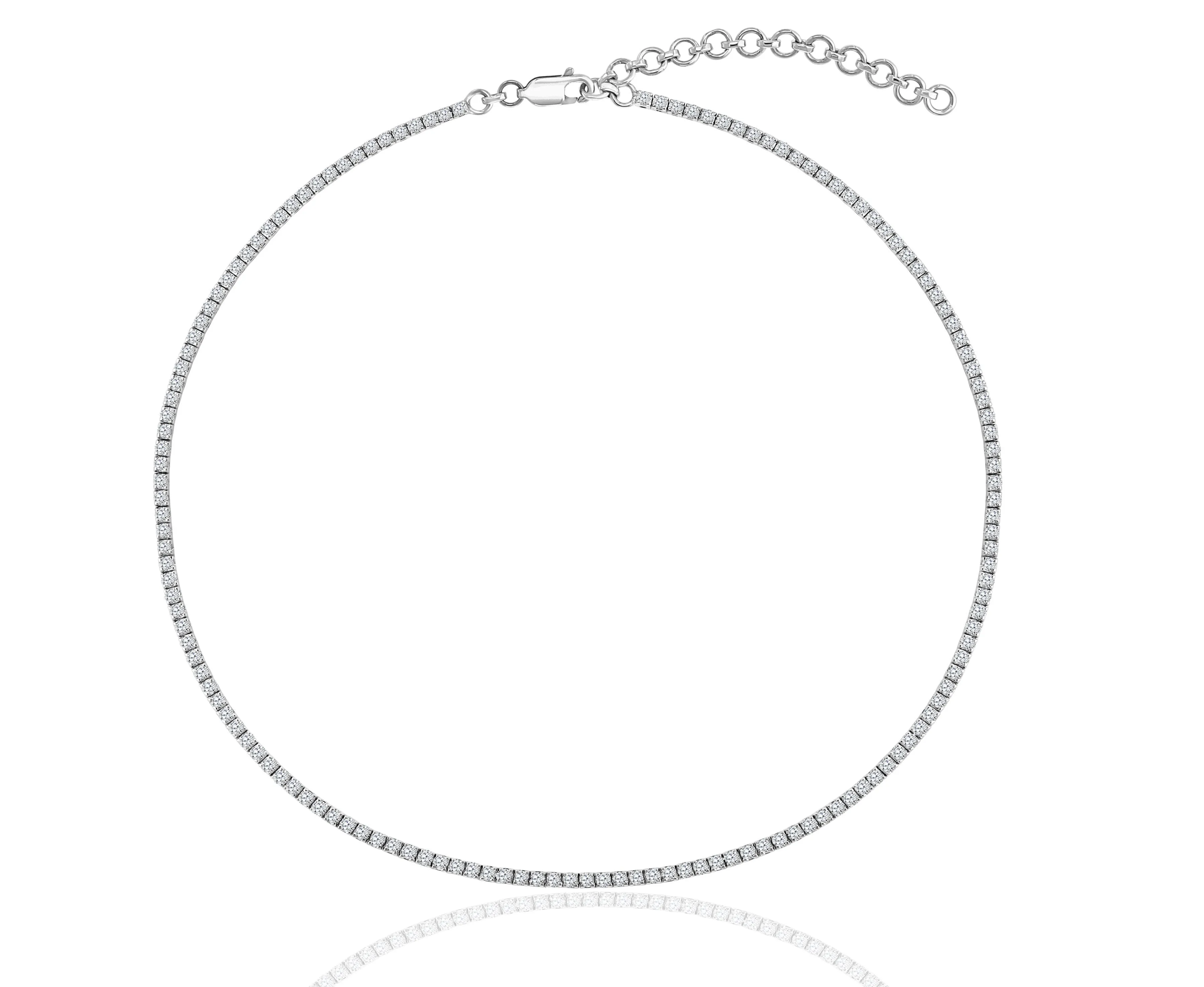 Diamond Tennis Choker   Double Wrap Tennis Bracelet