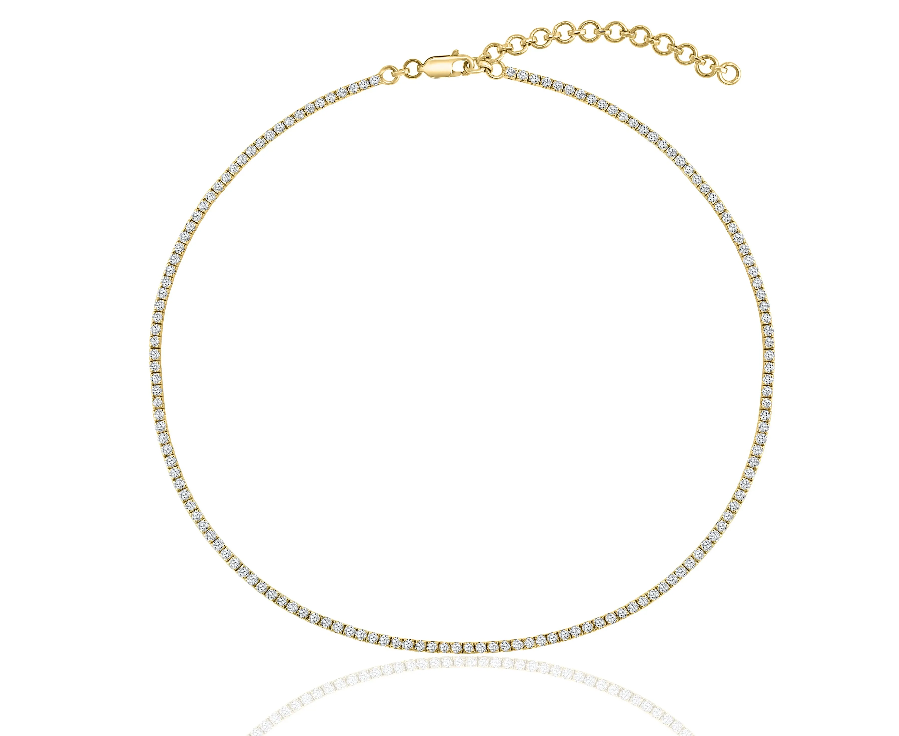 Diamond Tennis Choker   Double Wrap Tennis Bracelet