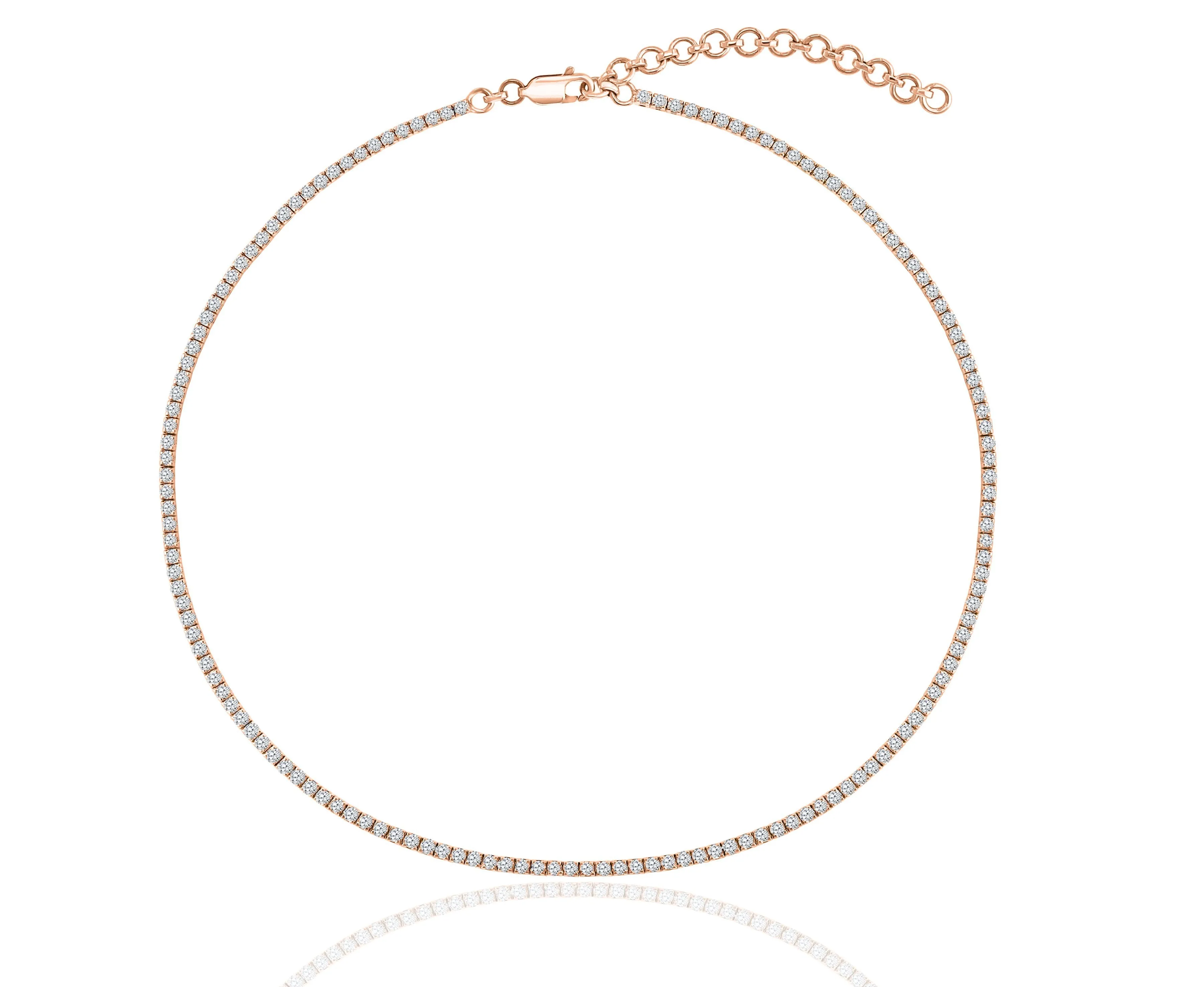 Diamond Tennis Choker   Double Wrap Tennis Bracelet